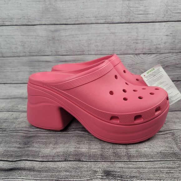 Crocs Siren Clog High Heel Sandal Hyper Pink 208547-6VZ (Men's 10, Women's 12) - Picture 1 of 6